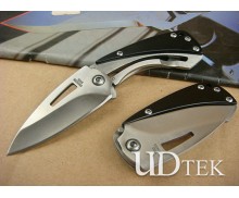 440C Stainless Steel  Small Q Folding Gift Knife with All Steel Handle UDTEK00670